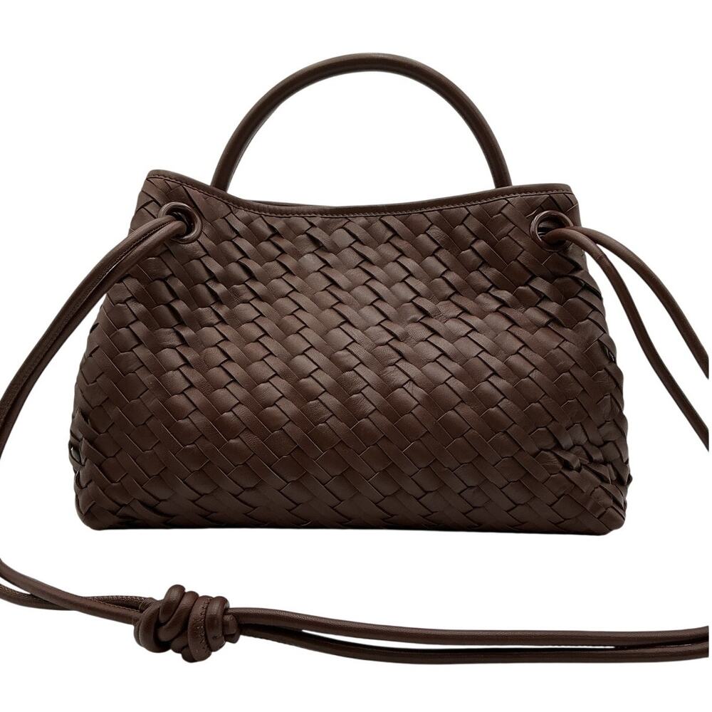 Walter Baker Woven Brown Hazel Top Handle Bag - Picture 3 of 6